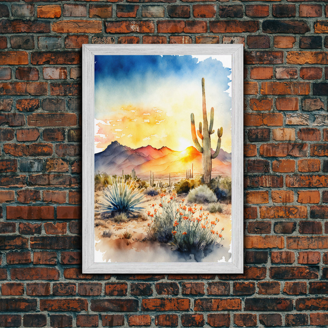 Arizona Desert canvas wall art Cactus print Farmhouse wall decor Nature wall art Wilderness Southwestern Wall Art Cactus canvas