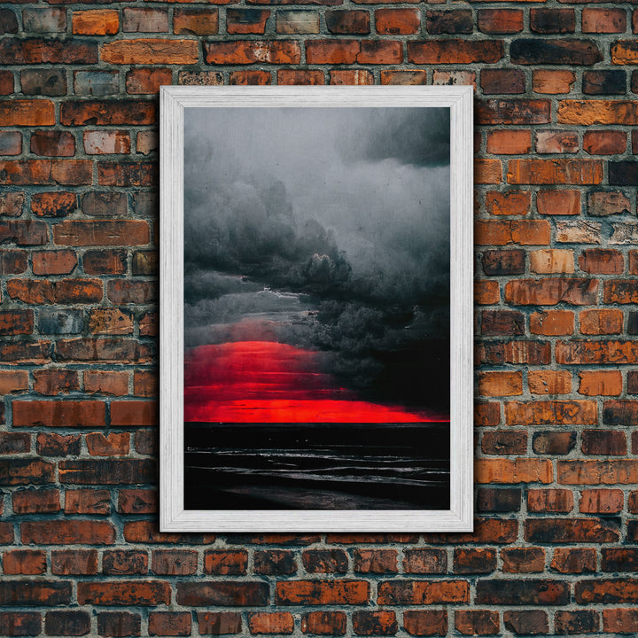 Spooky Horror Canvas Print, Bloodmoon Sunset, Blood moon, Halloween Wall Art, Ready To Hang