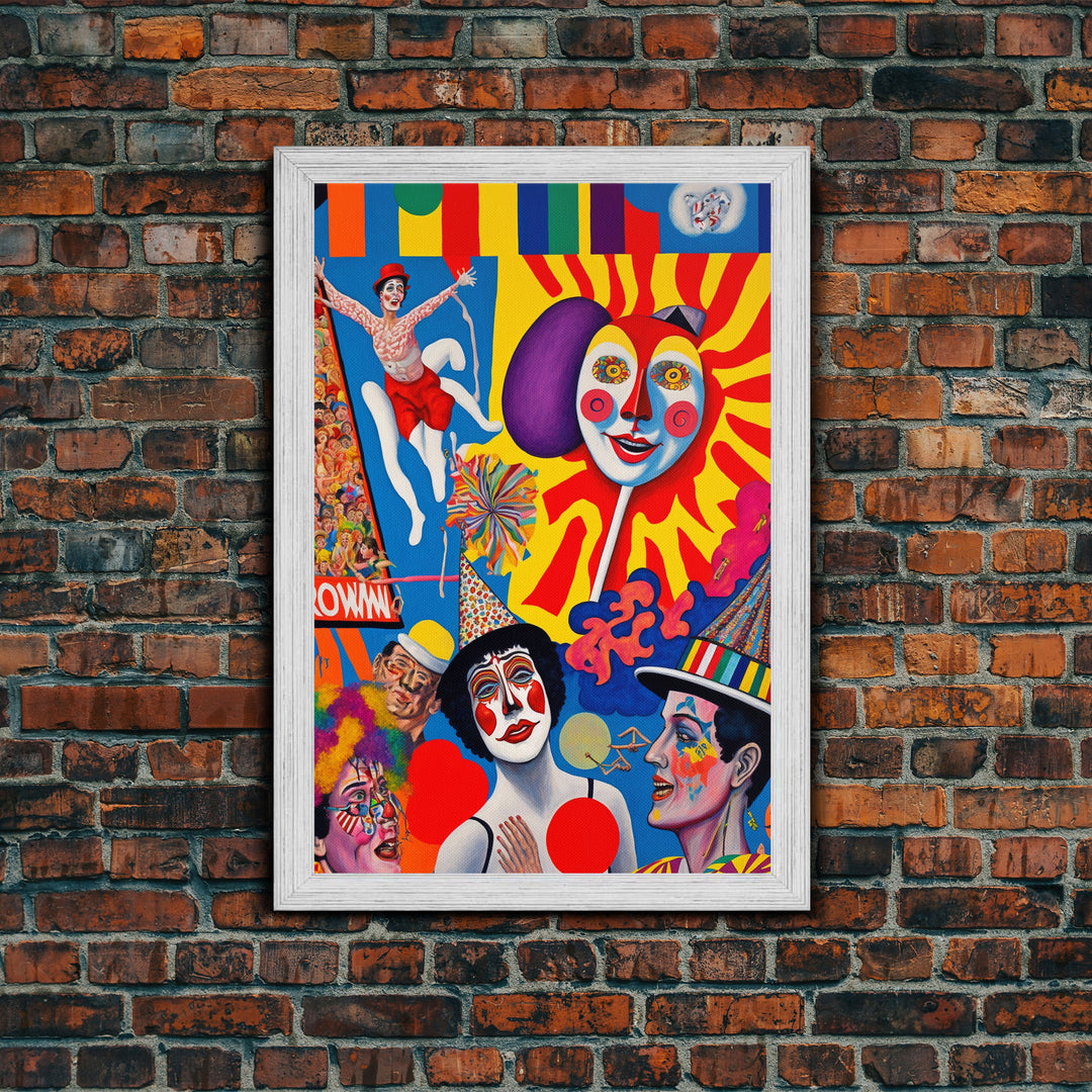 Fictional Circus Poster Art Canvas Print, Framed Canvas Art, Creepy Circus Art