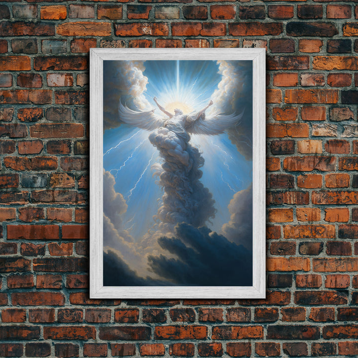 Angel Art, Framed Wall Art, Canvas Print, Angelic Art, Angel Painting, Angel Rising To The Heavens