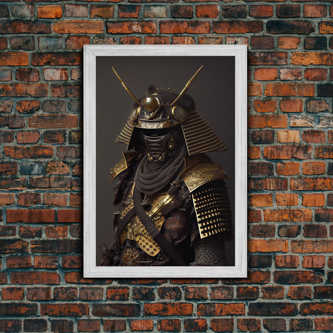 Samurai Japanese Art Ukiyo-e style Framed Canvas Print, Samurai Japanese Art Canvas Wall Art, Canvas Art Home Decor, Japanese Art Home Decor