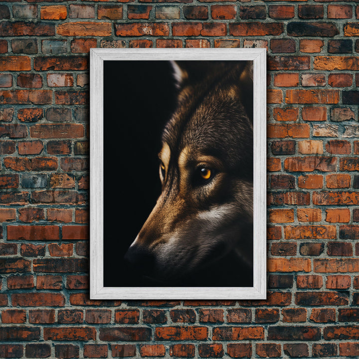 Animal Prints, Timber Wolf, Portrait Of A Wolf, Framed Canvas Print, Wolf Photography Art, Timber Wolves Art