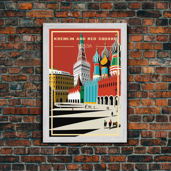 Travel Wall Art, Travel Poster, Russian Art, Retro Travel Art, Kremlin Wall Art, Red Square, Travel Artwork, Wall Poster, Canvas Wall Print