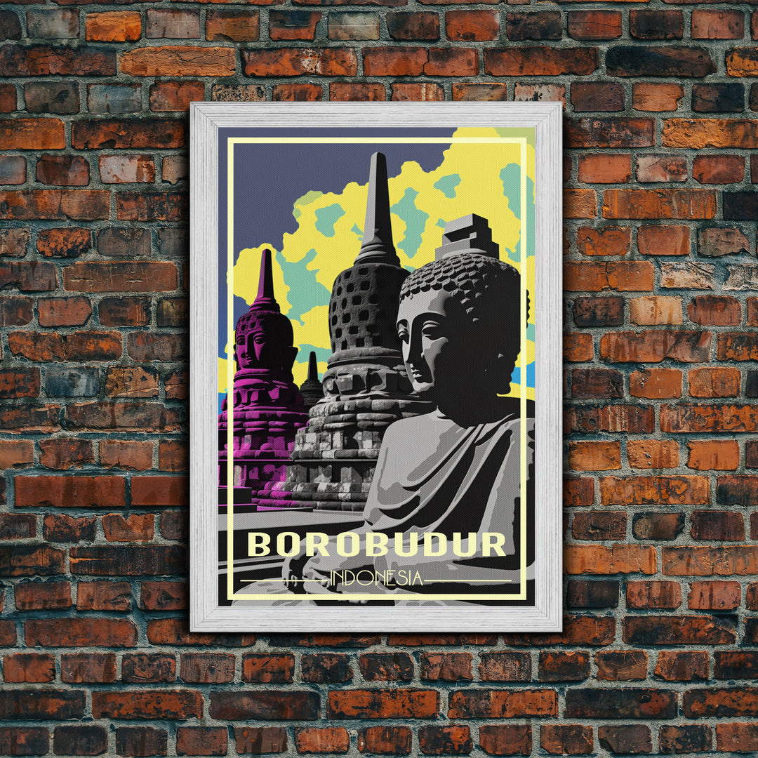 Indonesia Wall Art, Borobudur Temple, Java, Travel Wall Print, Travel Poster, Travel Artwork, Travel Wall Art, Canvas Wall Print