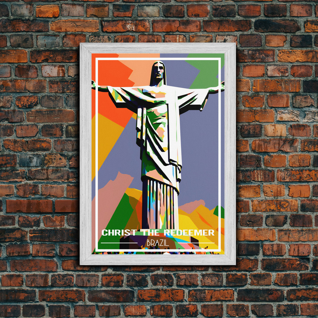 Brazil Travel Poster, Christ The Redeemer, Rio de Janeiro Wall Art, Travel Wall Print, Travel Poster, Travel Wall Art, Canvas Wall Print