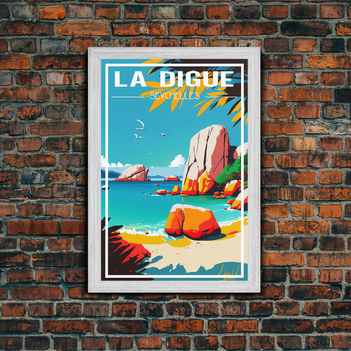 La Digue Wall Art, Seychelles Wall Poster, Indian Ocean, Island, Travel Wall Print, Travel Poster, Travel Wall Art, Canvas Wall Print