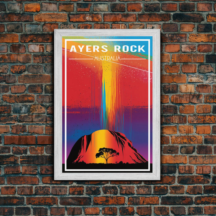 Australia Art, Ayers Rock, Australia, Colorful Art, Travel Wall Print, Travel Poster, Travel Artwork, Travel Wall Art, Canvas Wall Print