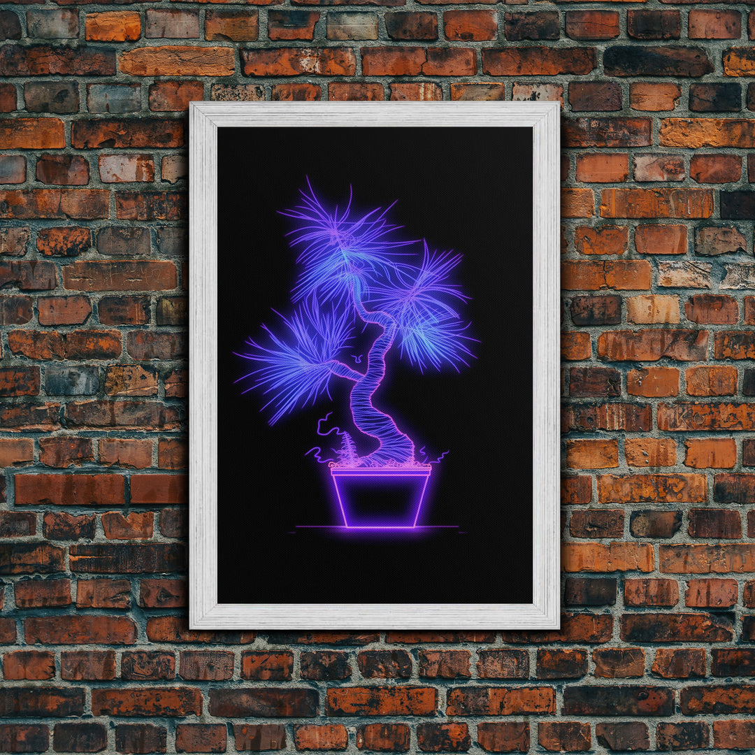 Violet Tropical Plant Wall Art, Potted Plant Wall Decor. Nature Art, Minimalist Print, Wall Decor, Canvas Print, Wall Art, Framed Canvas