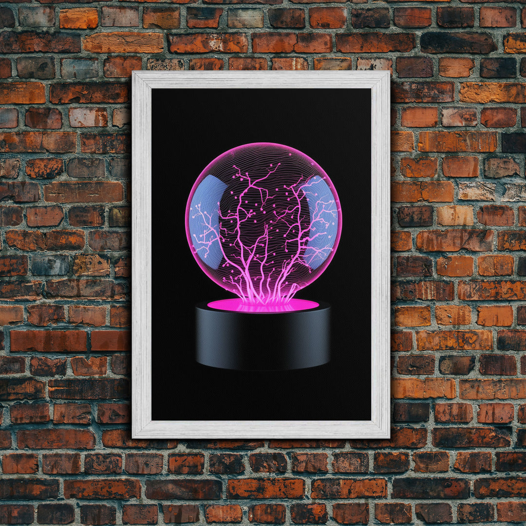 Plasma Ball Wall Decor, Science Art Print, Nerd Art, Geek Art Print, Minimalist Print, Wall Decor, Canvas Print, Wall Art, Framed Canvas