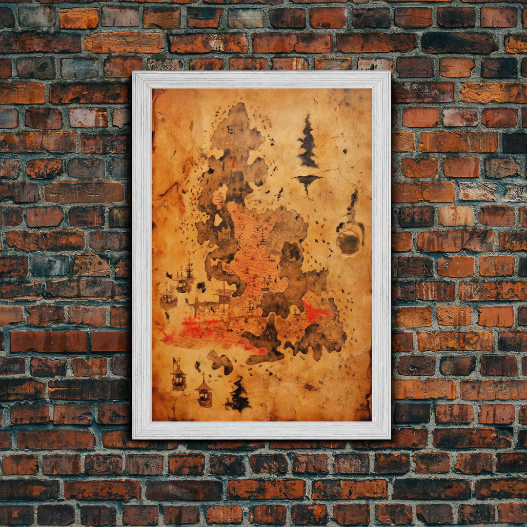 Abstract Map Wall Decor, Abstract Art, Antique Map Wall Art, Geography Wall Art, Wall Decor, Canvas Print, Wall Art, Framed Canvas