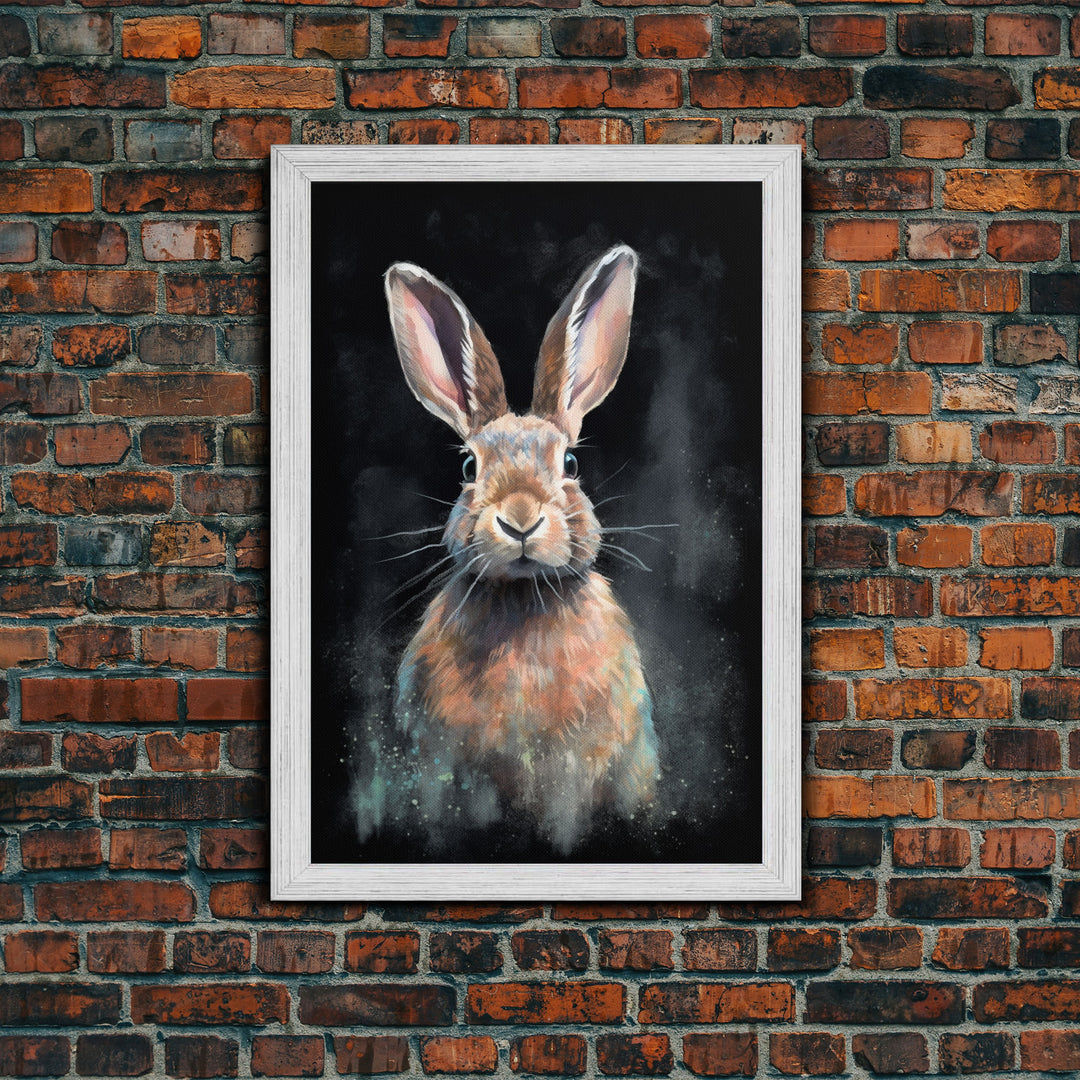 Animal Wall Art, Bunny Art Print, Rabbit Wall Decor, Minimalist Wall Art, Wall Decor, Canvas Print, Wall Art, Framed Canvas Art