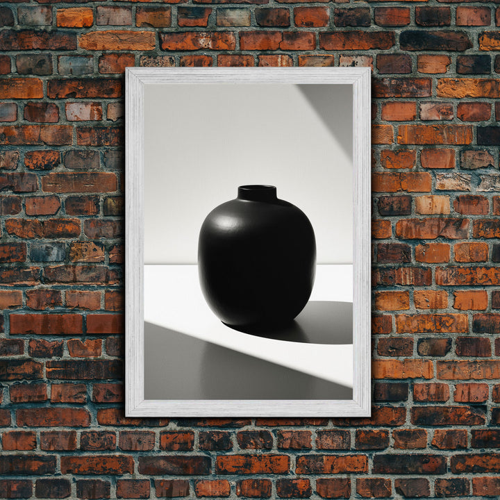 Jar Wall Art, High Contrast Art, Vase, Black And White Print, Minimalist Print. Wall Decor, Canvas Art, Wall Art, Framed Canvas Wall Art