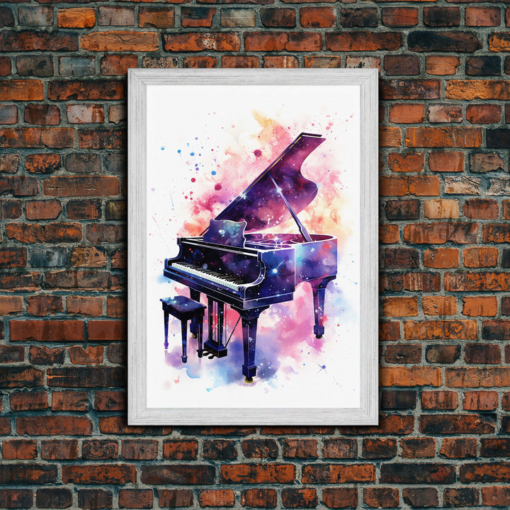 Grand Piano Wall Art, Musical Instrument Print, Studio Art, Framed Canvas Print, Piano Art, Baby Grand Piano