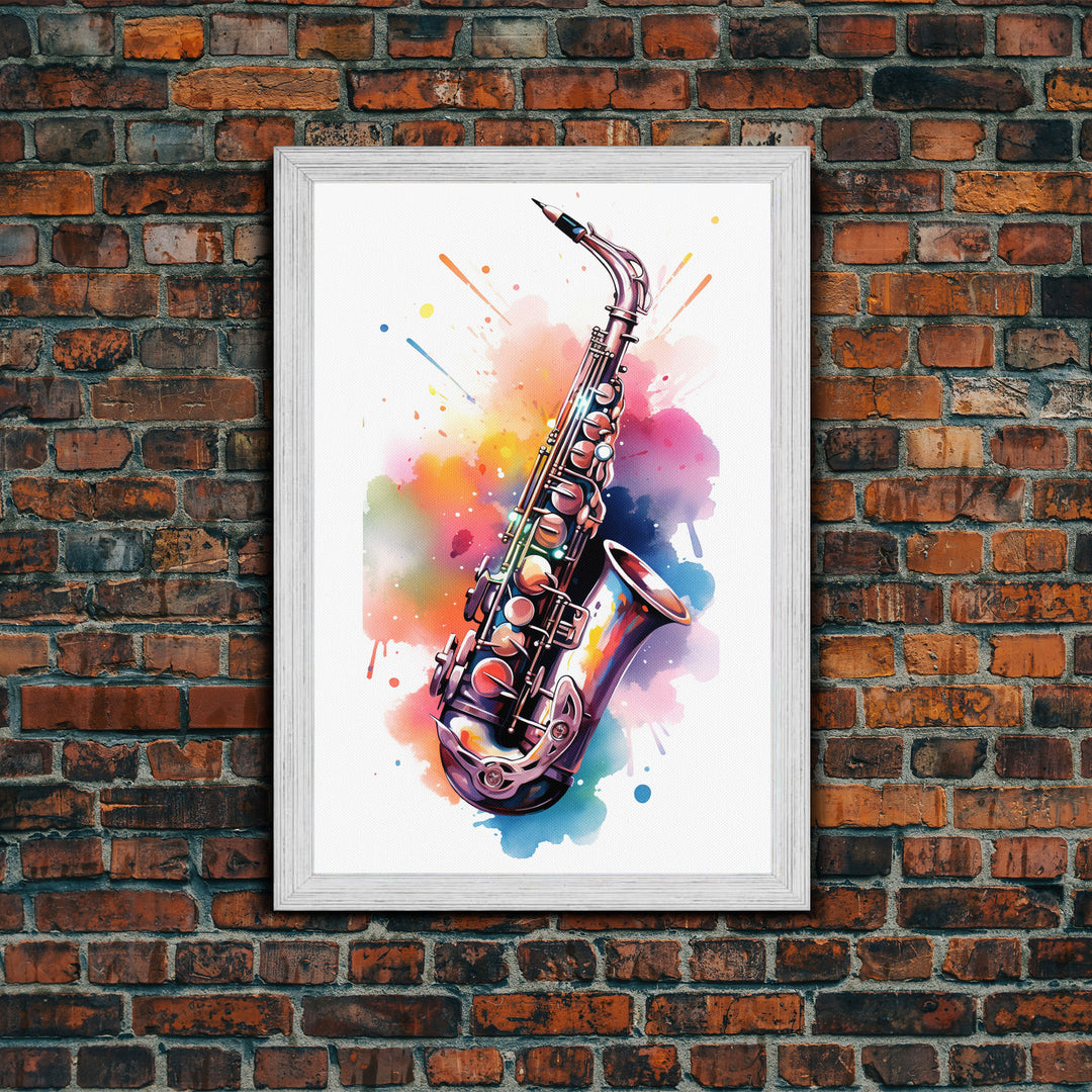 Alto Clarinet Wall Art, Musician Gift, Framed Canvas Print, Clarinet Print, Musical Instrument Art, Gift For Musician, Graffiti Music Art