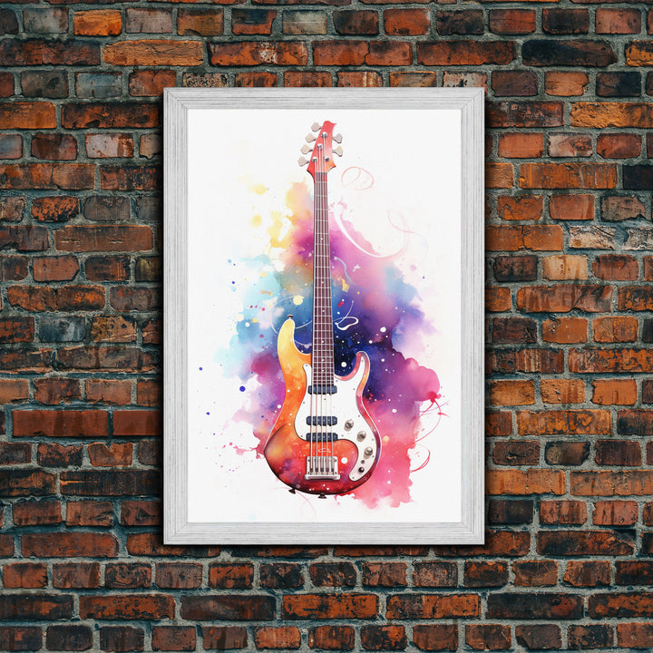 Electric Guitar Wall Art, Rock N Roll Decor, Graffiti Art, Splatter Art, Musician Gift Custom Guitar Art