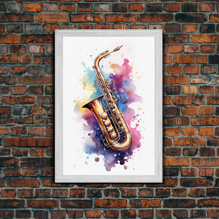 Bassett Horn Wall Art, Brass Instruments, Framed Canvas Print, Marching Band Gift, Musician Gift, Graduation Gift, Music Poster