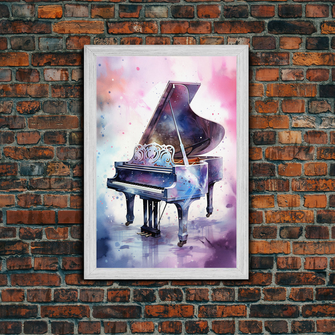 Grand Piano Wall Art, Musical Instrument Print, Studio Art, Framed Canvas Print, Piano Art, Baby Grand Piano