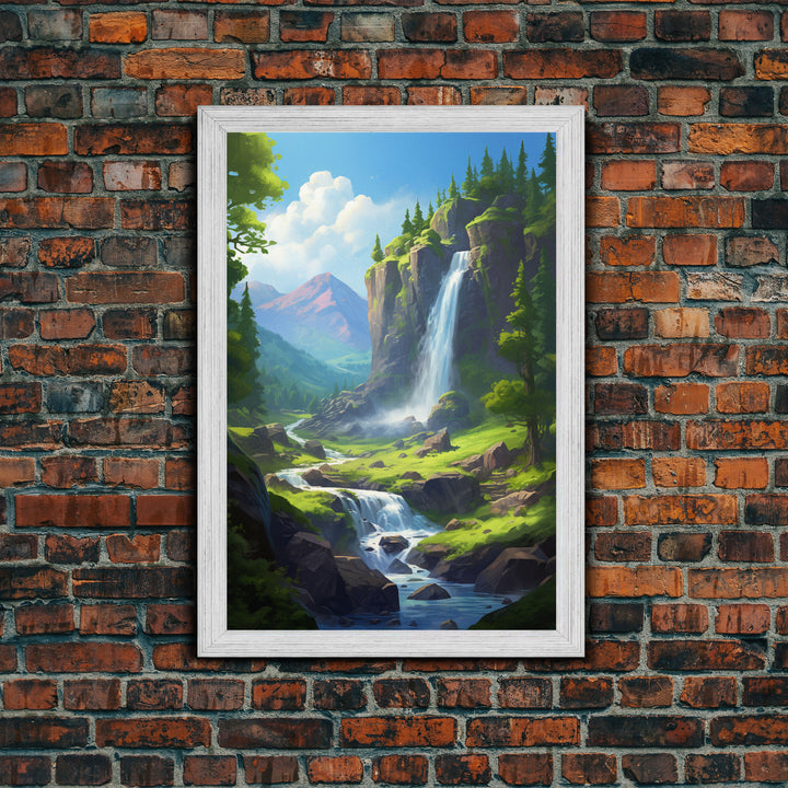 Waterfalls Wall Art, Landscape Art Print, River Wall Art, Canvas Print, Wall Art, Vertical Art, Birthday Gift, Family Home Decor, Room Decor