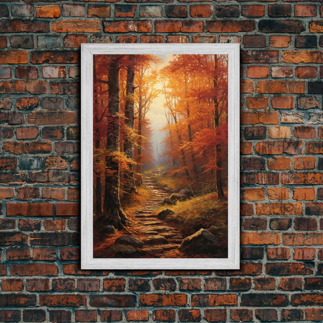 Fall Wall Art, Trees Wall Decor, Forest Wall Art, Canvas Print, Wall Art, Vertical Art, Housewarming Gift, Rustic Wall Art, Bedroom Prints