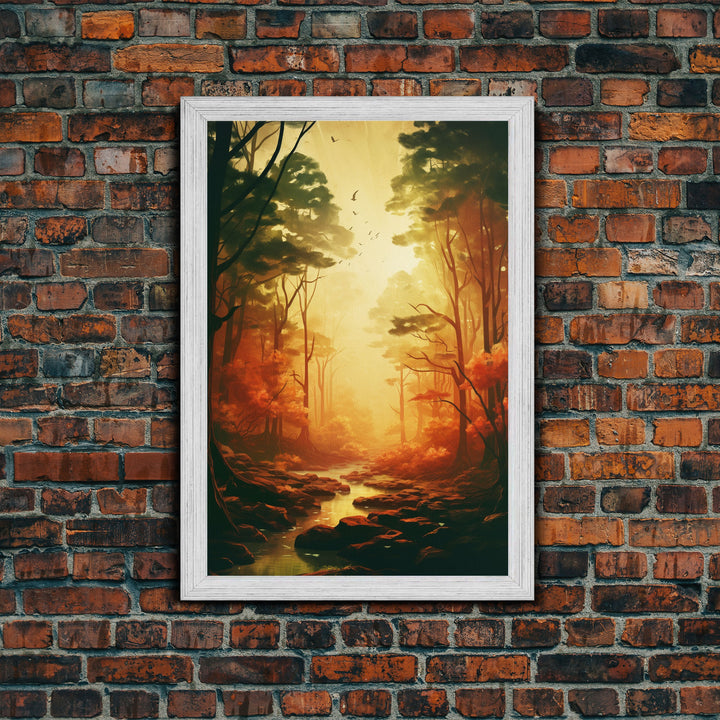 Forest Wall Art, Trees Art Print, Sunset Print, Canvas Print, Wall Art, Vertical Art, Nature Lover Gift, Camper Wall Decor, Country Wall Art