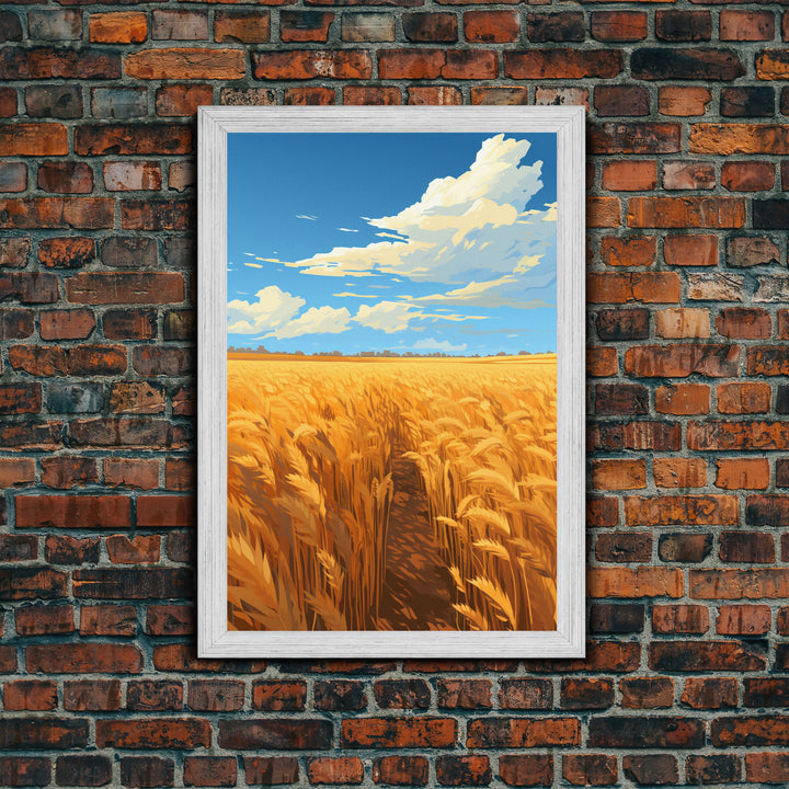 Farm Wall Print, Wheat Feld Wall Art. Countryside Art, Canvas Print, Wall Art, Vertical Art, Couple Gift, Ranch Wall Art, Bedroom Prints