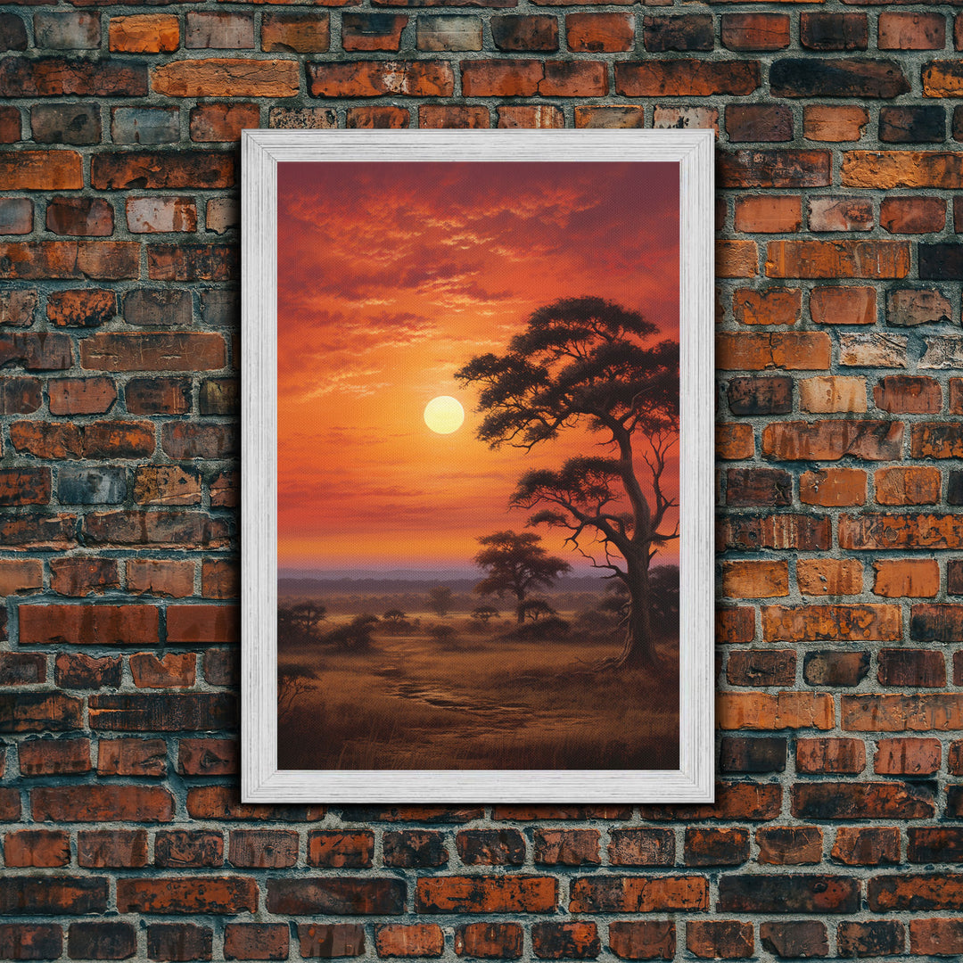 African Wall Art, Savannah Wall Art, Canvas Print, Wall Art, Vertical Art, Landscape Print, Retirement Gifts, Apartment Wall Decor, RV Decor