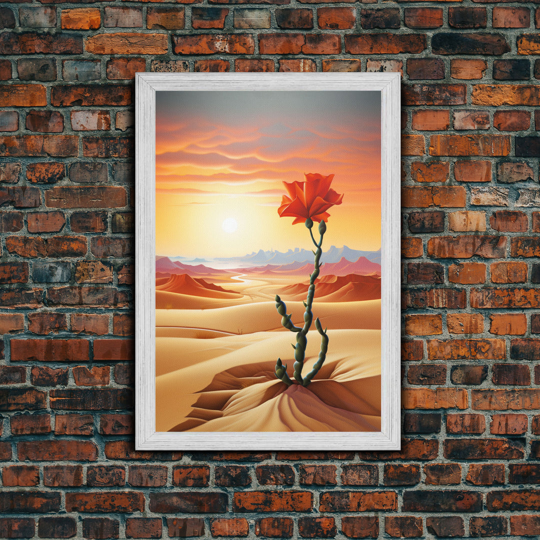 Desert Art Print, Cactus Wall Art, Landscape Art, Sunset Wall Art, Canvas Print, Wall Art, Vertical Art, Unique Wall Decor, Ranch Decor