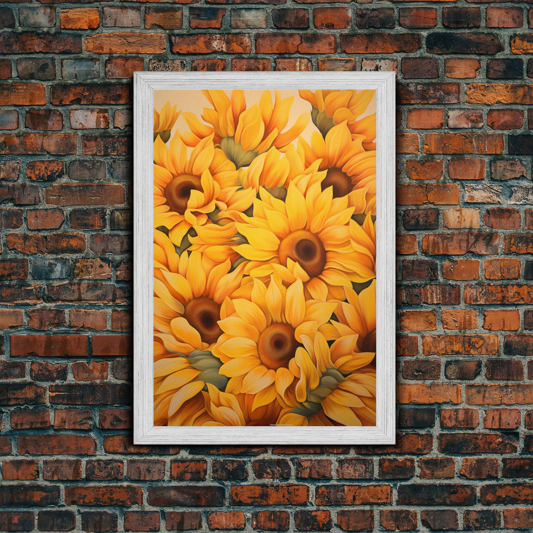 Sunflower Wall Art, Flower Wall Art, Sunflower Painting, Canvas Print, Wall Art, Vertical Art, Gift For Coworker, Bookshelf Decor, RV Decor