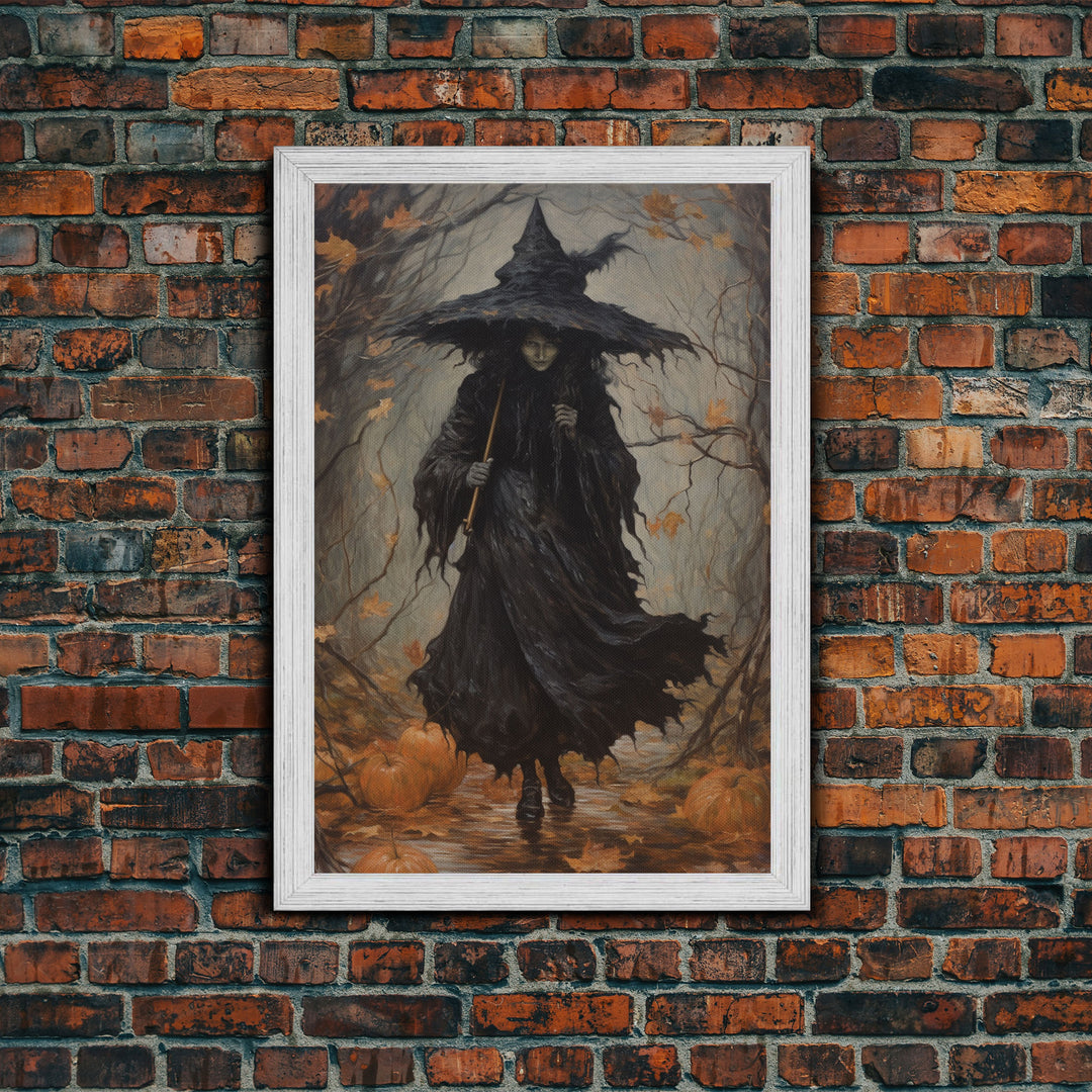 The Wicked Witch, Halloween Canvas Print, Framed Canvas, Unique Wall Art, Goth Art, Dark Academia, Witch Art, Witchcraft, Witch Decor