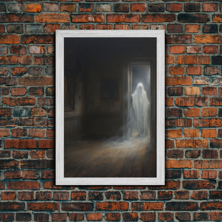 The Ghost In The Doorway, Macabre Halloween Decor, Halloween Poster / Canvas Print, Framed Wall Art, Dark Academia Goth Art