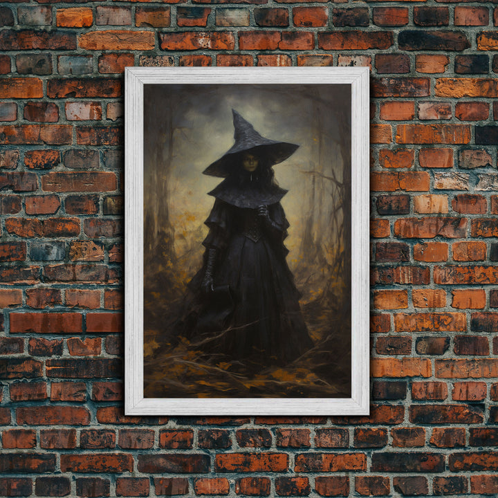 Gothic Witch Art, Framed Halloween Canvas, Canvas Print, Spooky Halloween Wall Art, Halloween Decoration, Witchy Decor