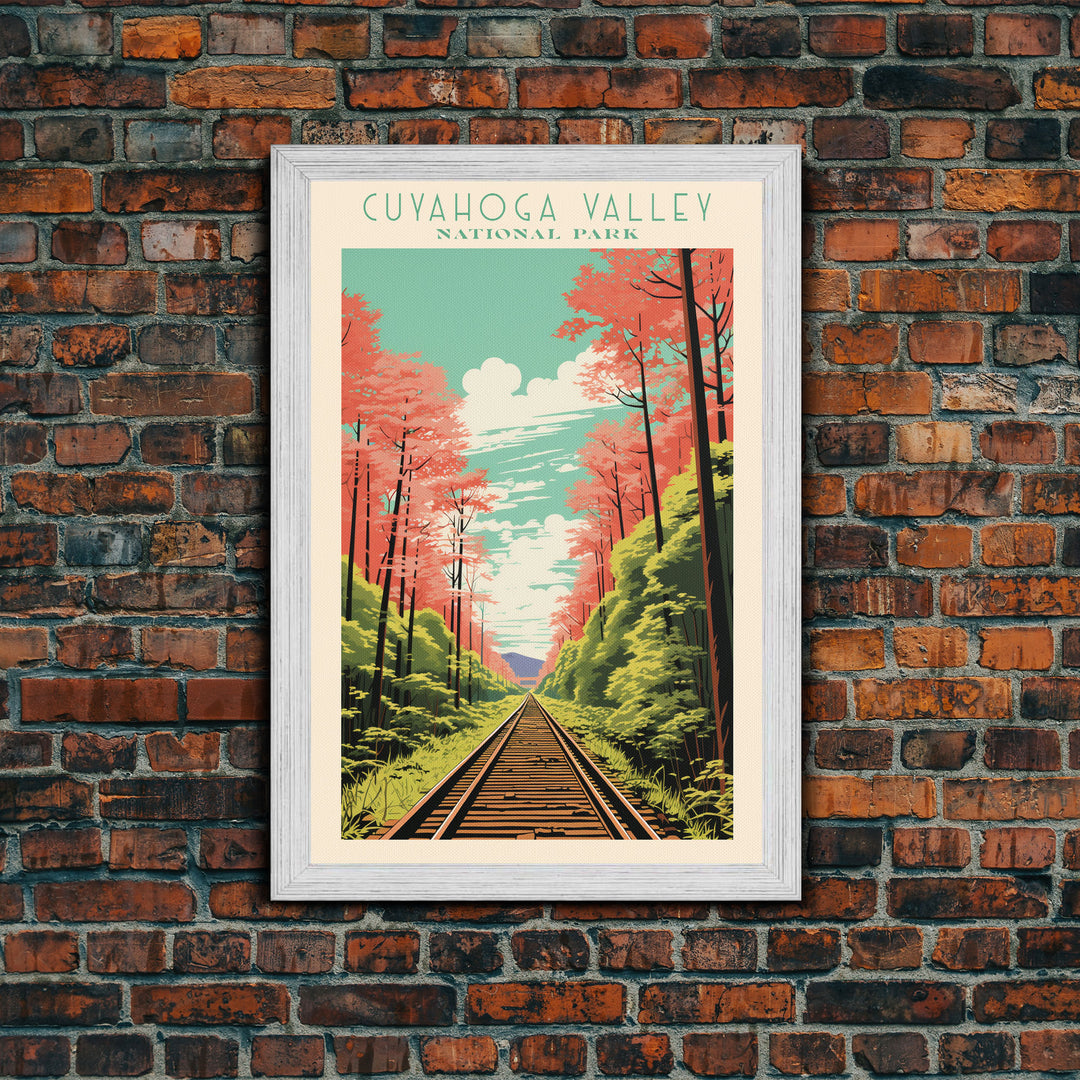 Cuyahoga Valley National Park Travel Poster Print, Canvas Print Wall Art, Ohio Travel Art, Midcentury Modern Travel Decor