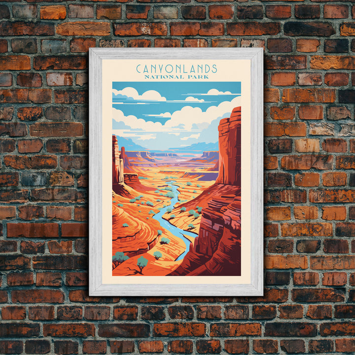 Canyonlands National Park Travel Poster Print, Canvas Print Wall Art, Utah Travel Art, Midcentury Modern Travel Decor