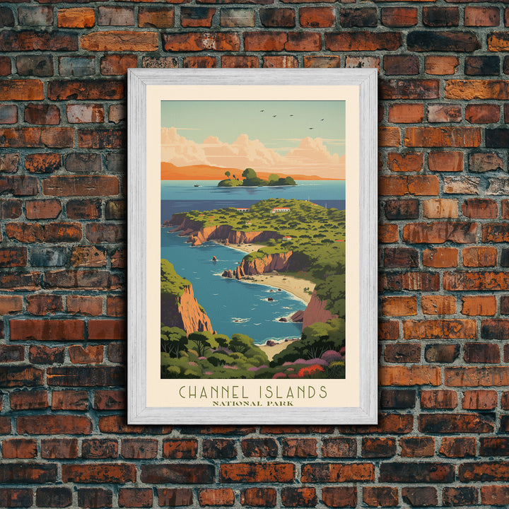 Channel Island National Park Travel Poster Print, Canvas Print Wall Art, California Travel Art, Midcentury Modern Travel Decor