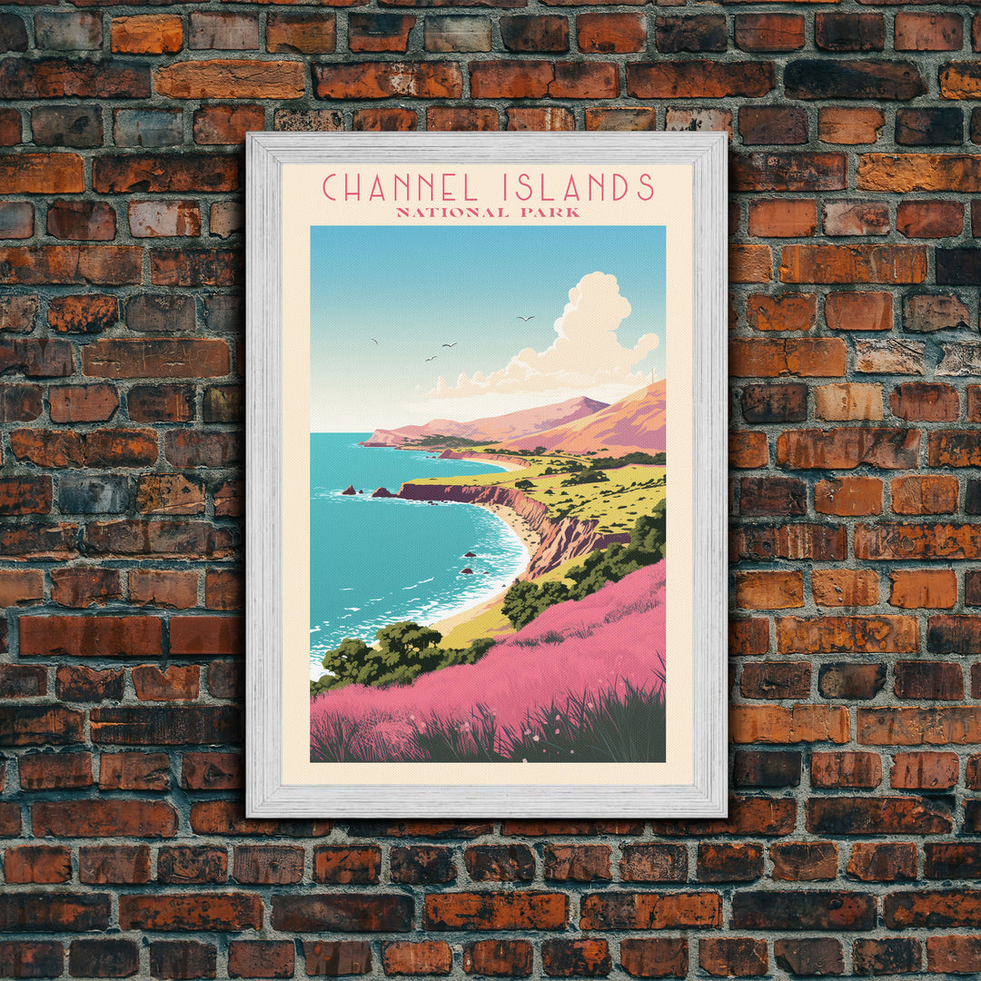 Channel Island National Park Travel Poster Print, Canvas Print Wall Art, California Travel Art, Midcentury Modern Travel Decor