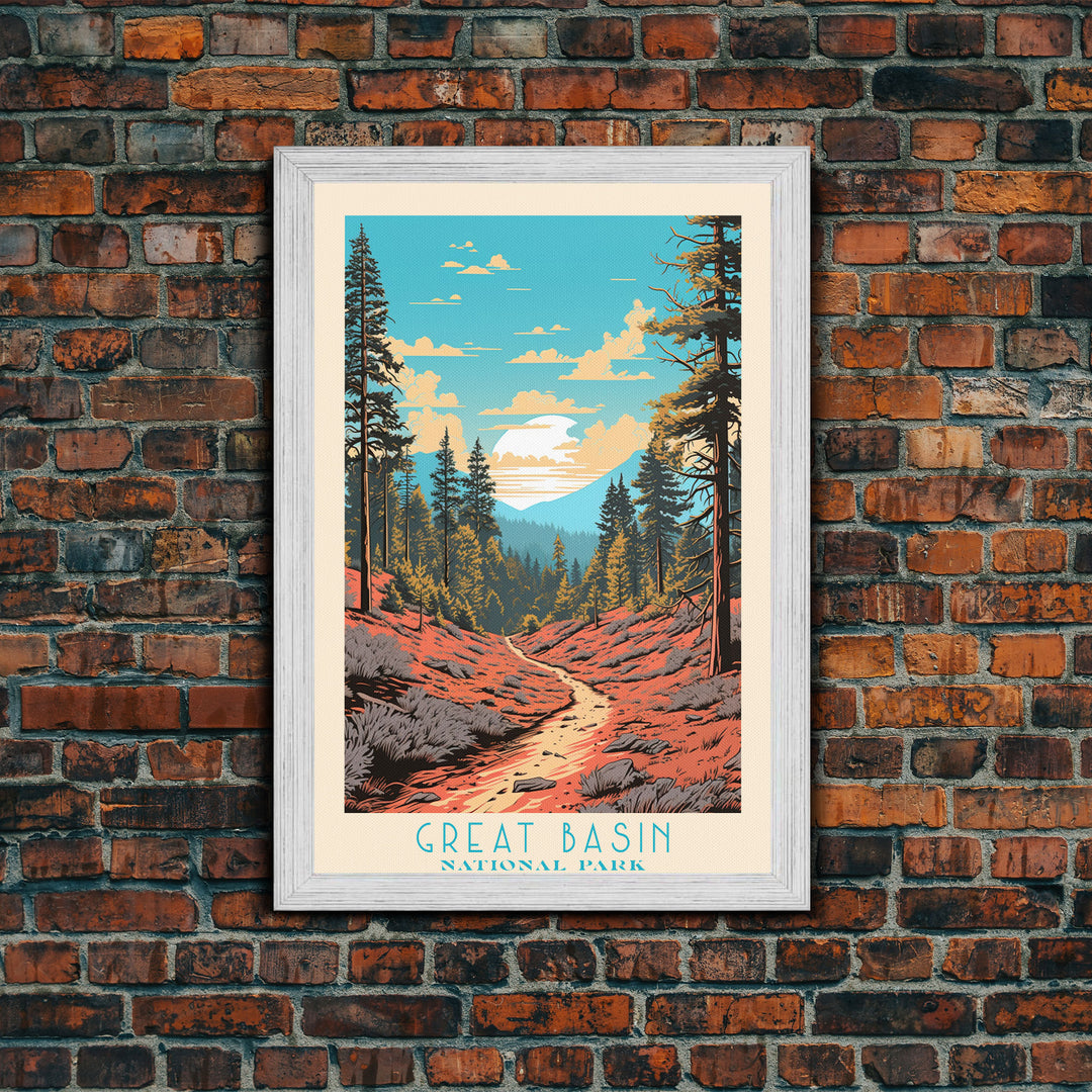 Grand Teton National Park Travel Poster Art, Canvas Print Wall Art, Nevada Travel Art, Midcentury Modern Travel Decor, MCM Wall Art