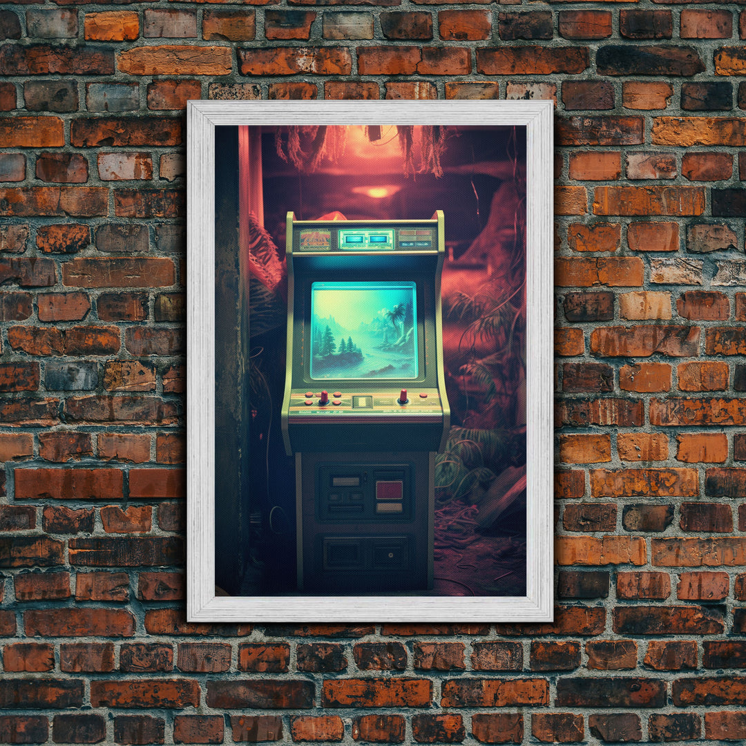 Video Game Art, Retro Gaming, Video Game, Canvas Print, Wall Hanging, Portrait Art, Retro Arcade, Arcade Machine, Game Room Art, Office Art