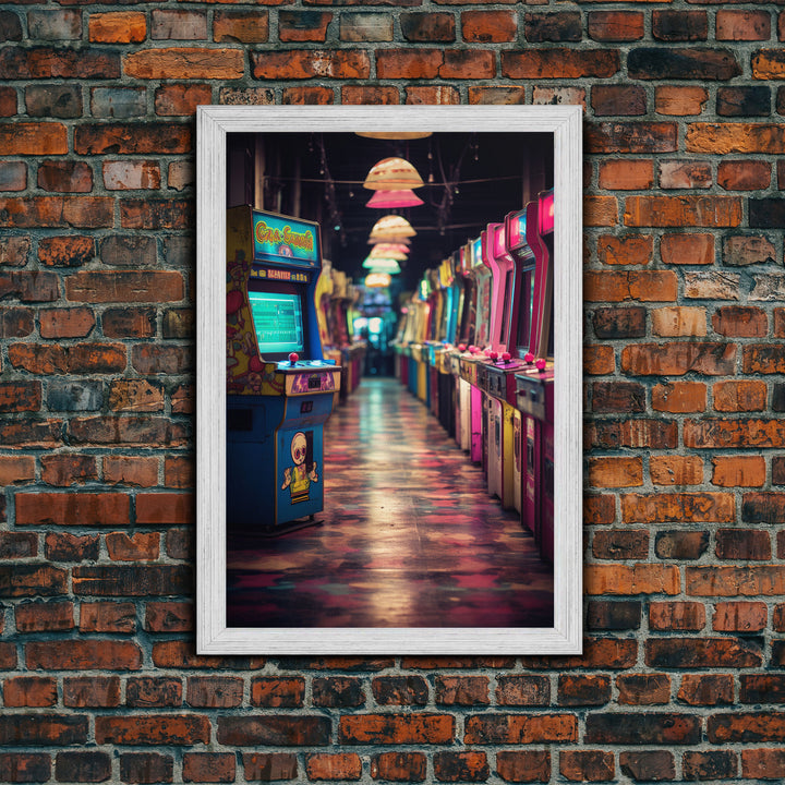 Retro Arcade, Arcade Machine, Game Room Art, Video Game Art, Retro Gaming, Video Game, Canvas Print, Wall Hanging, Portrait Art, Office Art