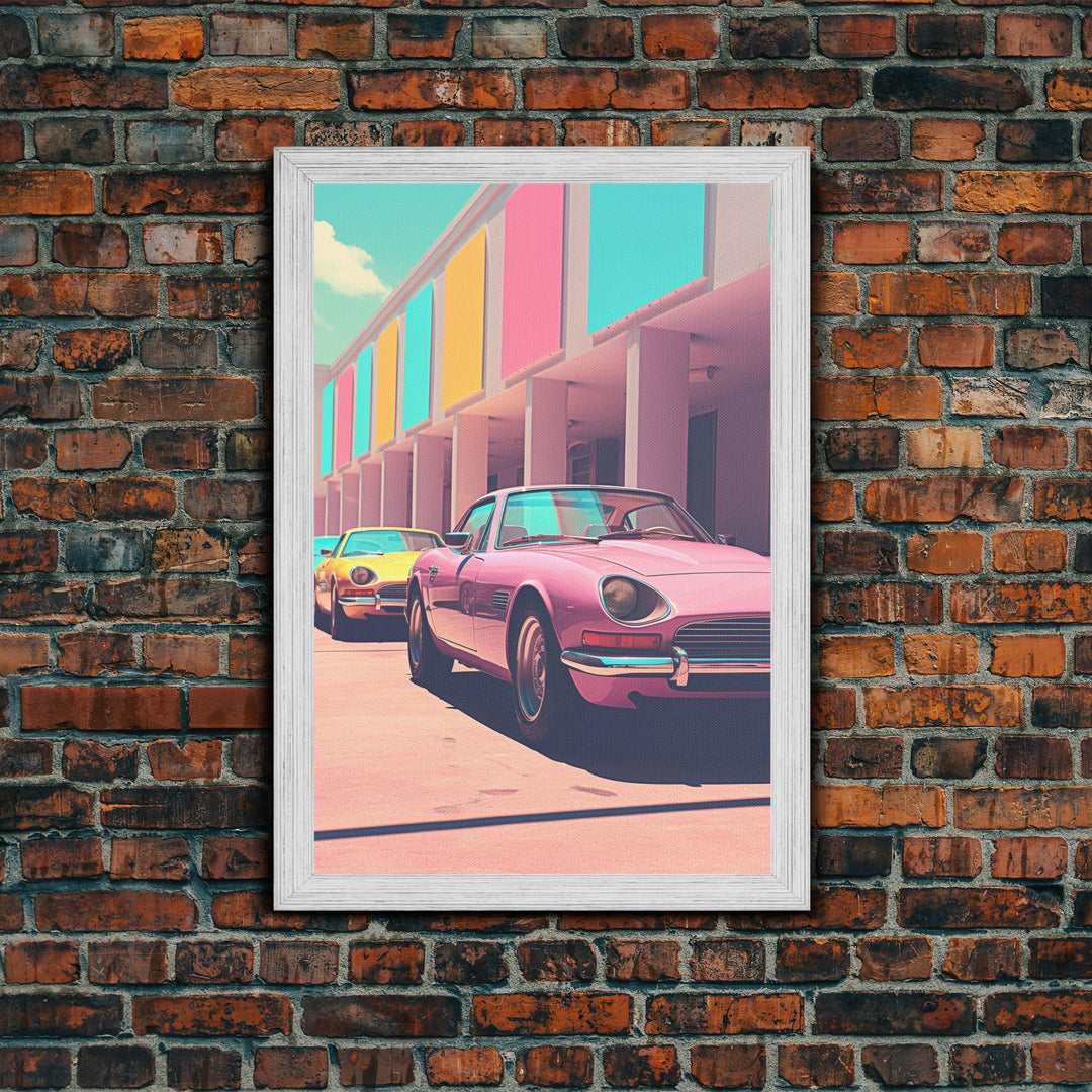 Classic Car Wall Art, Retro Art, Canvas Print, Wall Hanging, Portrait Art, Car Wall Art, Realtor Thank You, Apartment Wall Decor, Office Art