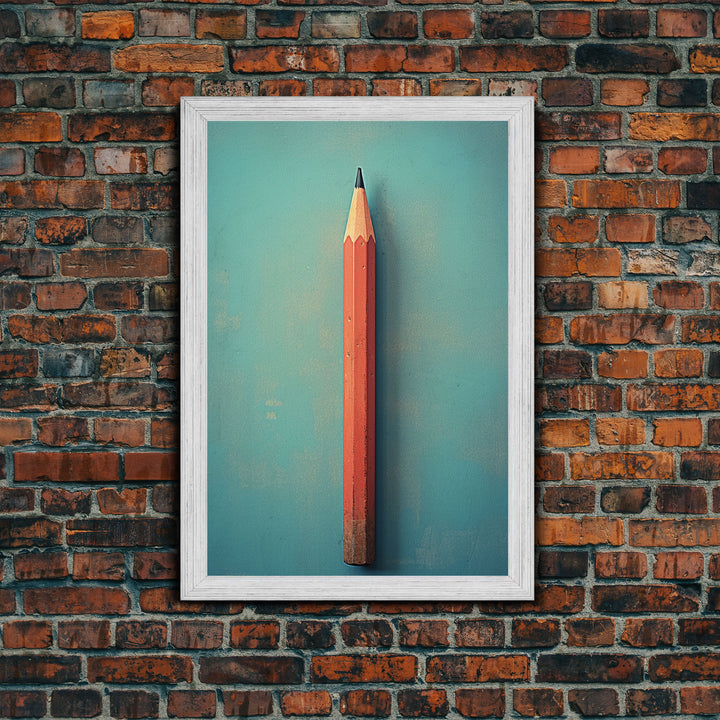 Pencil, Minimalist Wall Art, Canvas Print, Wall Hanging, Portrait Art, Nursery Wall Art, Pencil Art, Kids Room Decor, Playroom Wall Art