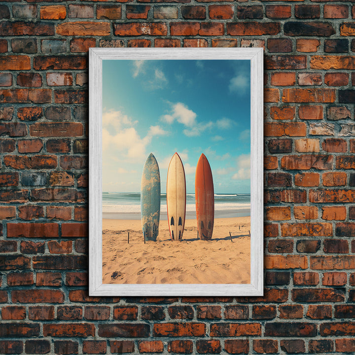 Surf Board Art, Framed Canvas Print, Surf Decor, Surf Art, Surfboard Wall Art, Surf Wall Art, Surf Poster, Surf Board Decor, Beach House Art