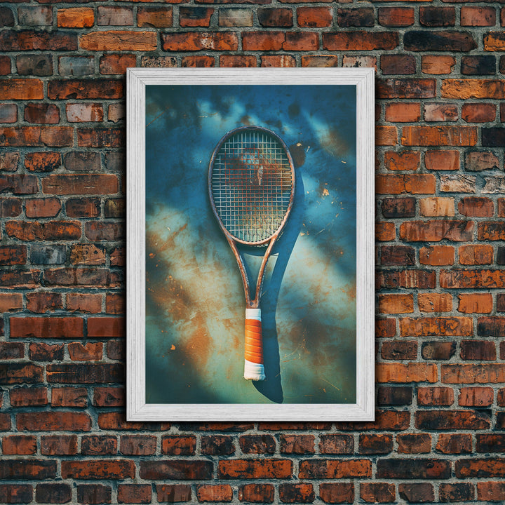 Tennis Racket, Tennis Wall Art, Sports Wall Art, Canvas Print, Wall Hanging, Portrait Art, Tennis Gifts, Preppy Wall Art, Bookshelf Decor