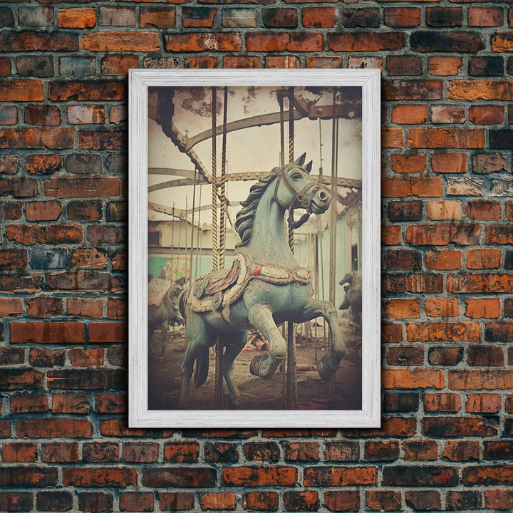 Abandoned Circus, Carousel Art, Carnival Art, Canvas Print, Wall Hanging, Portrait Art, College Dorm Decor, Gaming Wall Decor, Office Art