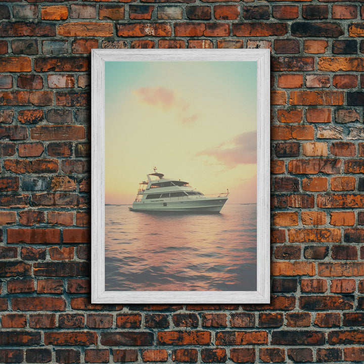 Yacht, Nautical Wall Decor, Canvas Print, Wall Hanging, Portrait Art, Ocean Wall Art, Coastal Wall Art, College Dorm Decor, Office Prints