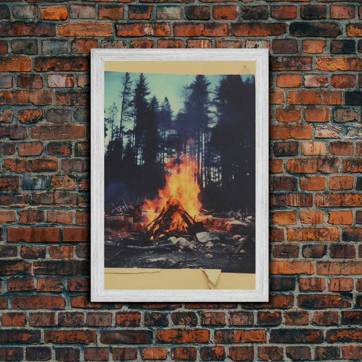 Camp, Outdoors Art, Campfire, Nature Wall Art, Canvas Print, Wall Hanging, Portrait Art, Friendship Gift, Modern Office Art, Bookshelf Decor