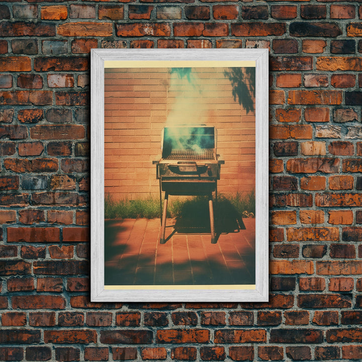 Barbecue Grill, Farmhouse Wall Art, Outdoors Art, Grill Gifts, Canvas Print, Wall Hanging, Portrait Art, Man Cave Art, Office Wall Decor