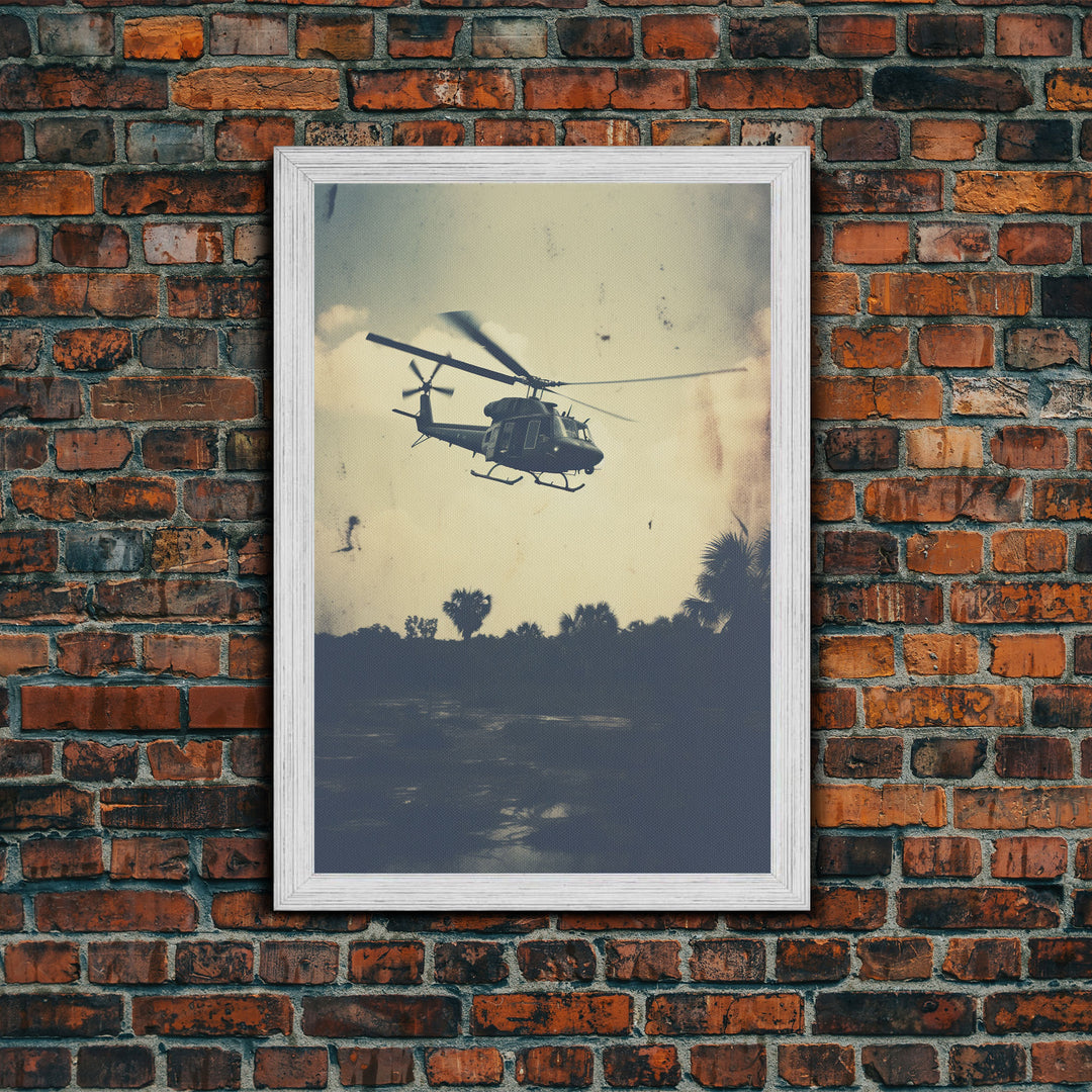 Helicopter, Aviation Wall Art, Lofi Art Print, Canvas Print, Wall Hanging, Portrait Art, Retro Art Print, Pilot Gift, Teen Boy Wall Art