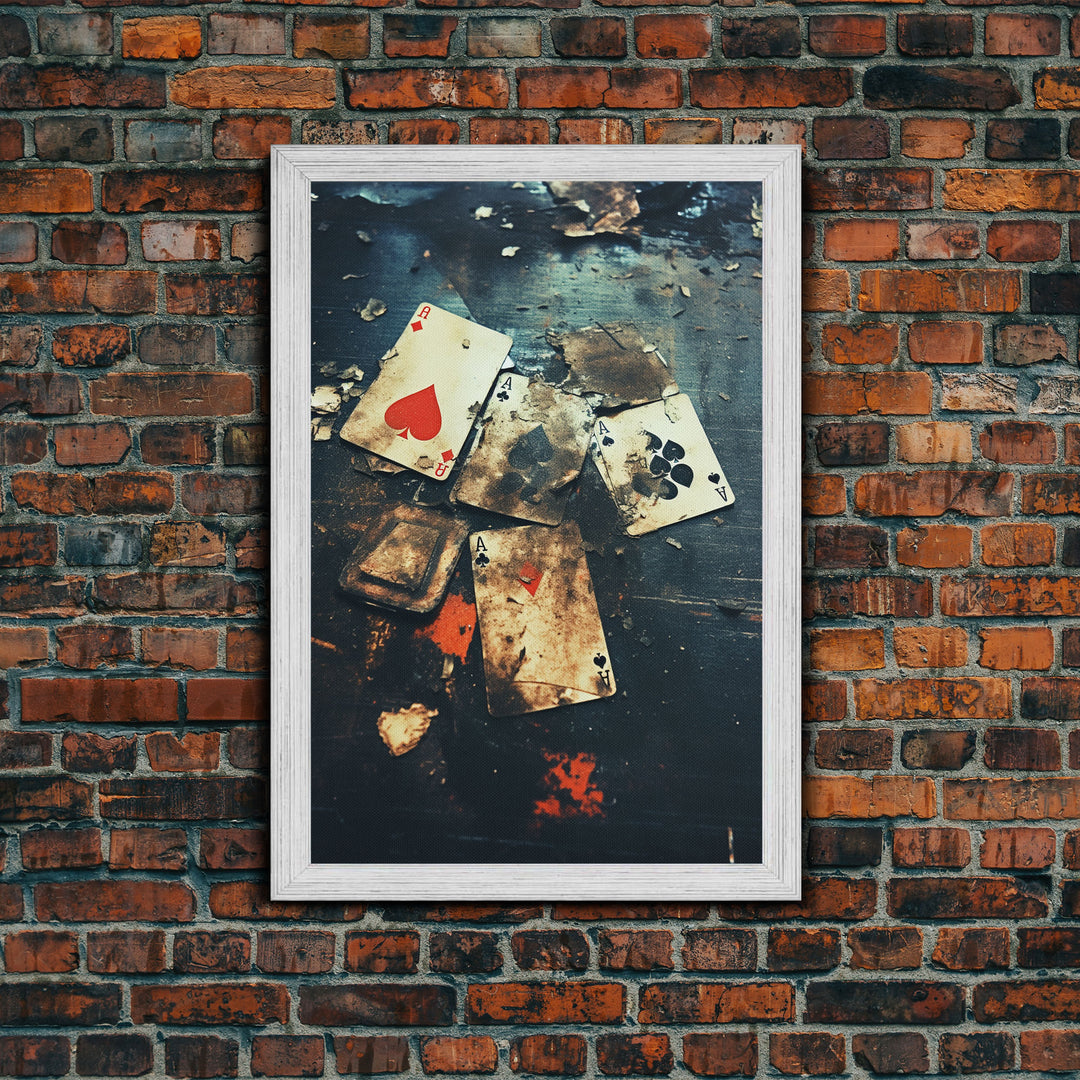 Playing Card Print, Playing Cards, Canvas Print, Wall Hanging, Portrait Art, Poker Wall Art, Poker Cards, Man Cave Wall Art, Dorm Wall Art