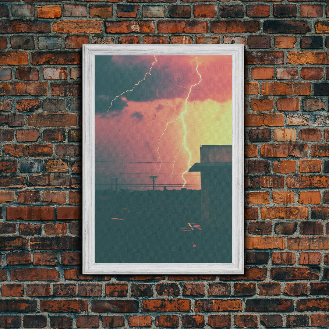 Lightning Bolt, Lightning, Weather Art, Canvas Print, Wall Hanging, Portrait Art, Gift For The Home, Living Room Wall Art, Office Wall Decor