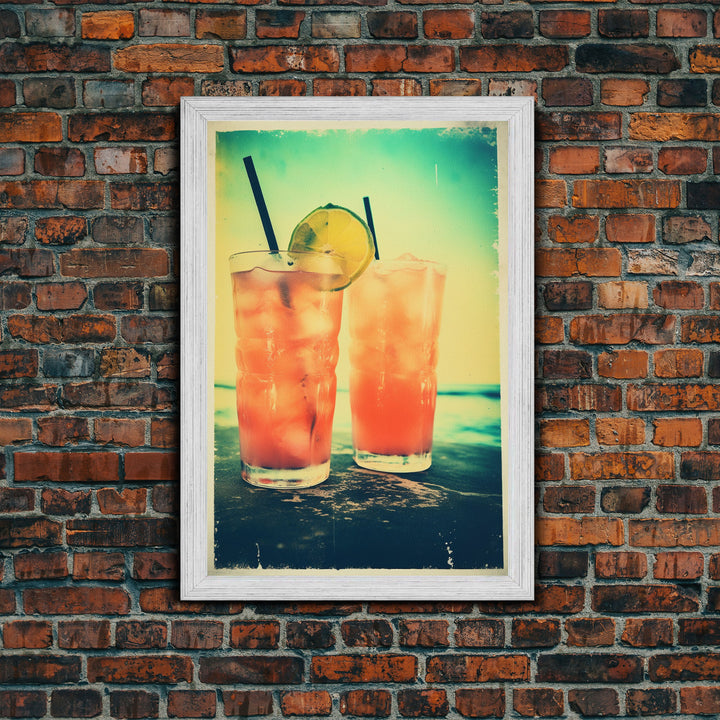 Cocktail Wall Print, Bar Cart Print, Canvas Print, Wall Hanging, Portrait Art, Cocktail Print, Kitchen Wall Art, Bar Wall Decor, Couple Gift